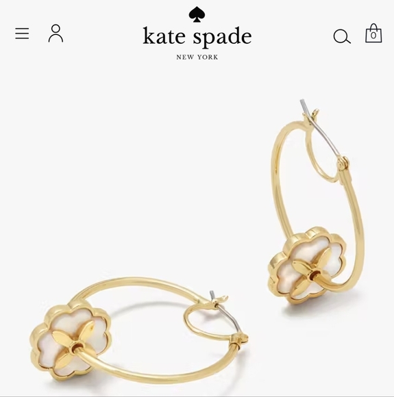 NWT Kate Spade Heritage Bloom Hoop Earrings - Picture 12 of 15